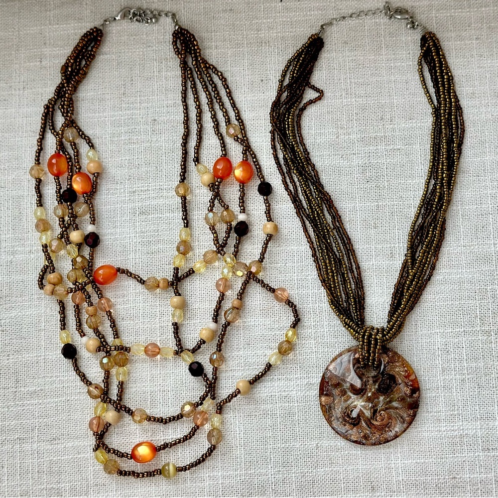 Elegant Multi-Strand Beaded Necklace Set